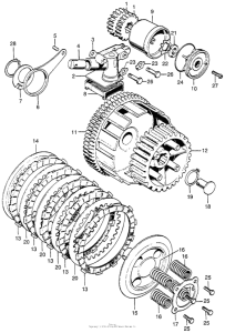 CB175 Clutch + oil pump