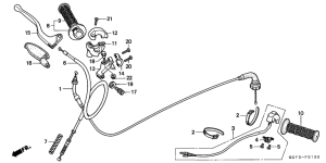 XR70R Handle lever / switch / cable