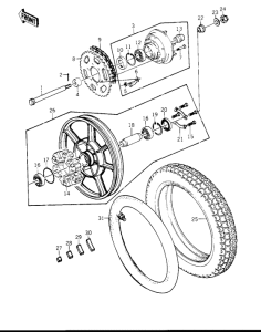 KZ1000 Rear wheel / tire / hub / chain