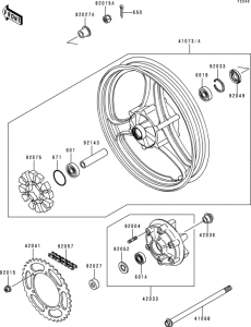 EX250 Заднее колесо и цепь