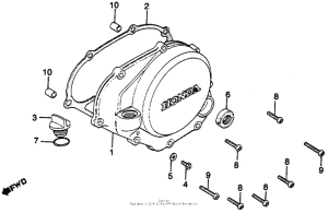 CR125R Крышка картера левая