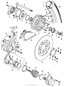 CB125S Front wheel + disc s1-s2