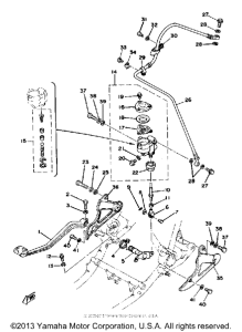 XS750SE-31 - 1978 Brake pedal rear master cylinder