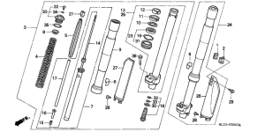 CR500R Вилка передней оси