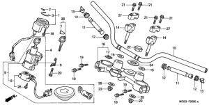 XL650V Handle pipe / top bridge