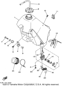 WR250Z Топливный бак