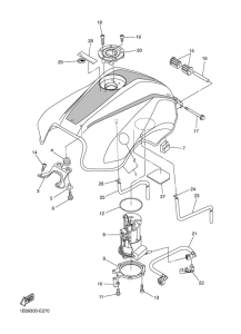 FZ6-NS Топливный бак