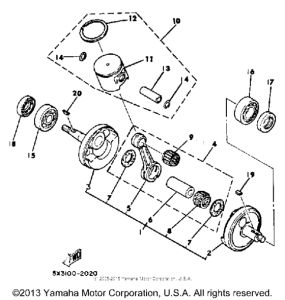 YZ100K Crankshaft-piston