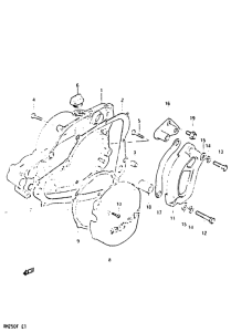 RM250 Crankcase cover ass`y  (v