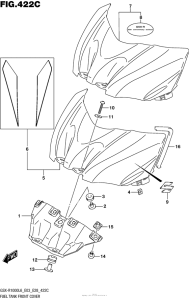 GSX-R1000 Fuel Tank Front Cover (Gsx-R1000L6 E33)