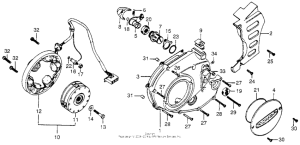 XL175 Left crankcase cover + alternator