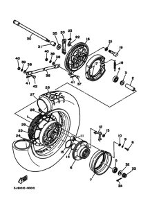 XV400 Заднее колесо в сборе