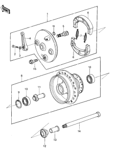 KX420 Front hub / brake