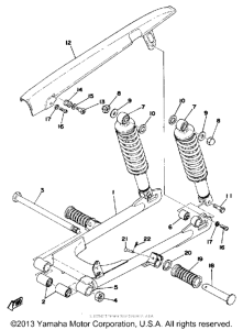 RD200C Swing arm rear shocks chain case