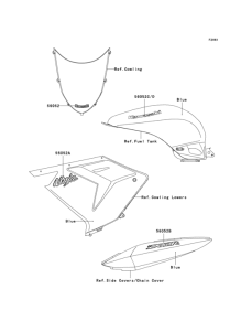 ZX1000 Наклейки (синие)