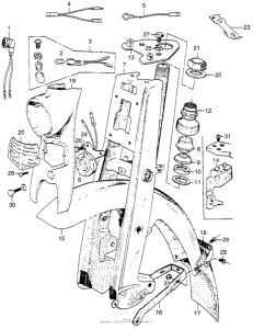 CA110 Front fork + front fender