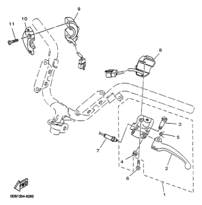YP125R Handle switch. lever
