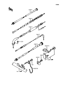 KMX200 Тросы управления