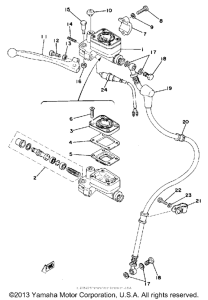 XS400D Master cylinder - brake hose