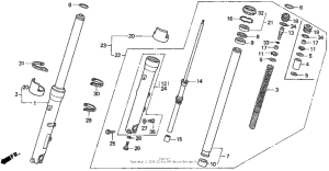 VFR750F Передняя вилка