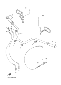 XVS650A Guidon & cable
