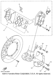 YZ125L1 Передний суппорт