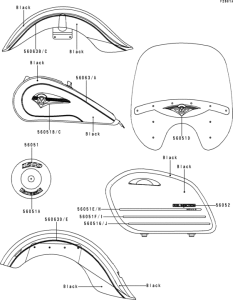 VN1500 Наклейки (черные)