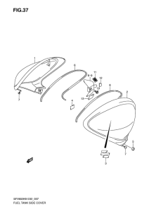 SFV650 (ABS) Топливный бак side cover