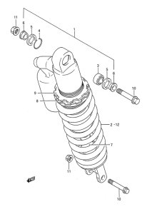 RM250 Абсорбер удавный в сборе задний