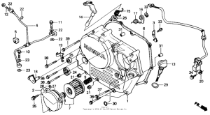 XR250R Крышка картера правая