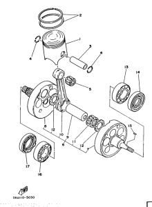 YZ250 Коленчатый вал и поршни