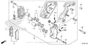 GL1800 Передний тормозной суппорт левый