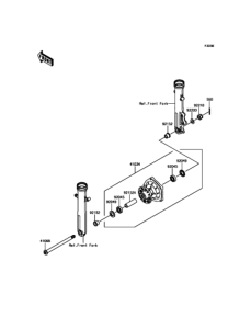KLE250 フロントハブ