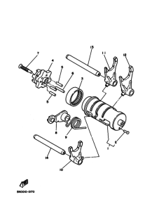 TW200E Shift cam & fork