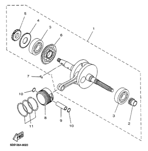 YP125 Коленчатый вал и поршни