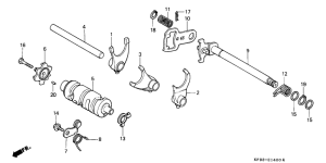 XL185 Shift drum / shift fork