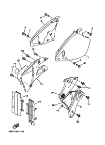 YZ125 YZ125N Боковая крышка