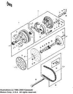 KZ400 Rear hub / brake / chain
