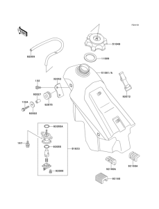 KX125 Топливный бак