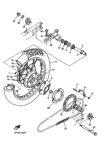XT600E Rear wheel complete assy