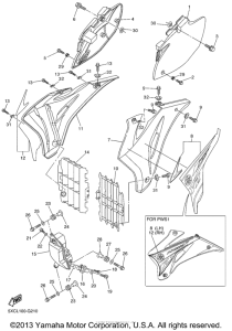 YZ250FXL Боковые обтекатели , масляный бочек