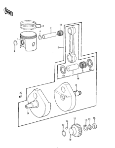 KX420 Crankshaft / piston