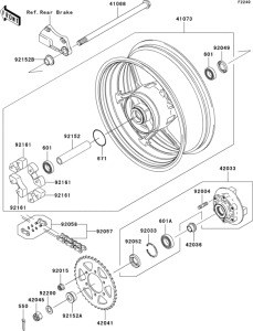 ZR750 Задняя ступица колеса