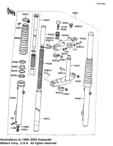 KL250 Вилка передней оси