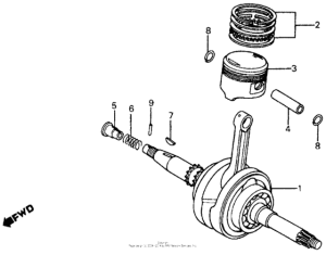 CH125 Коленчатый вал и поршни