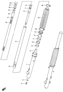 DF125 Передняя вилка