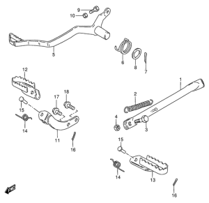 DS80 Prop stand - brake pedal