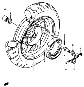 AP50 Rear wheel complete assy