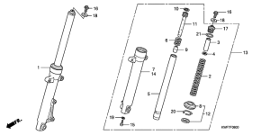 CBF125M Вилка передней оси