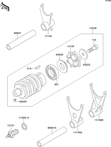 ZX600 Change drum / shift fork